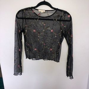 Sheer and embroidered top, worn once